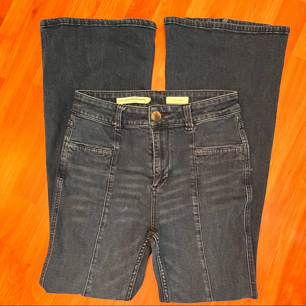 Pilcro and the Letterpress Flare Jeans in Dark Wash